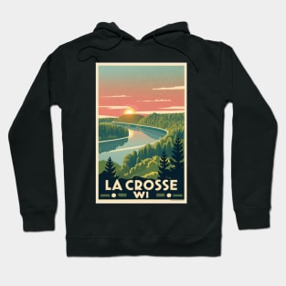 Wisconsin Vintage 1940’s Style Travel Poster-Summer Hoodie